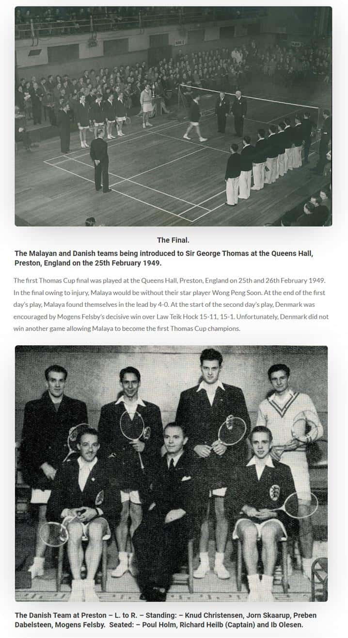 Mogens Felsby Thomas Cup 1949