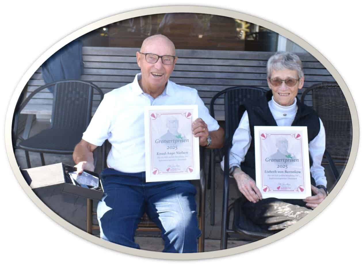 De to første modtagere af Badmintonmuseets Grønærtpris, Lisbeth von Barnekow og Knud Aage Nielsen.